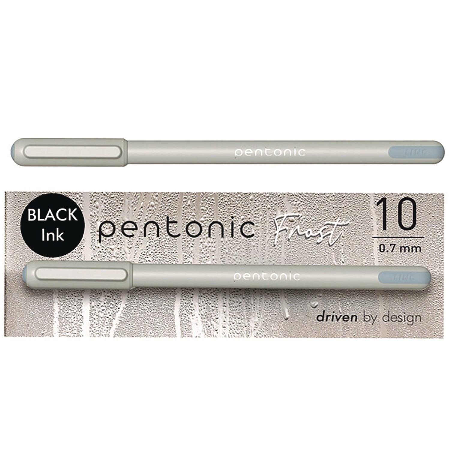 tops-pentonic-frost-pen-stick-fine-0-7-mm-black-ink-pale-gray-barrel-10-pack-pnt13086_1